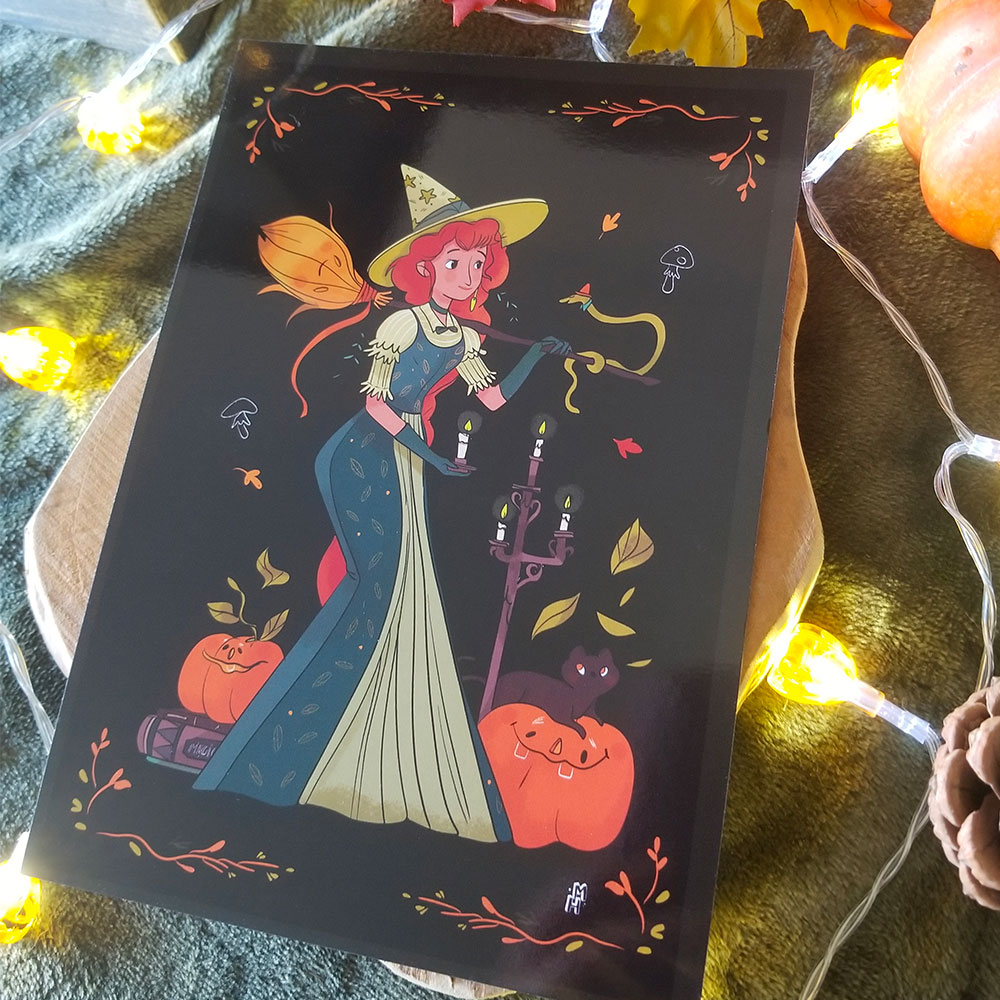 Print sorcière halloween