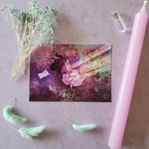 Carte postale “la jeune fille et le renard”