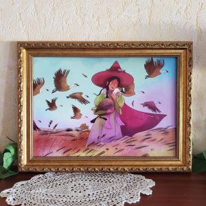 Affiche sorcière et oies sauvages