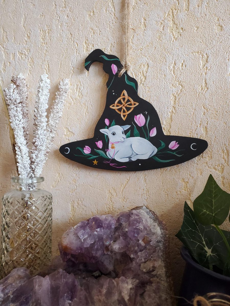 Peinture Noeud de sorcière agneau et tulipe. – Image 3