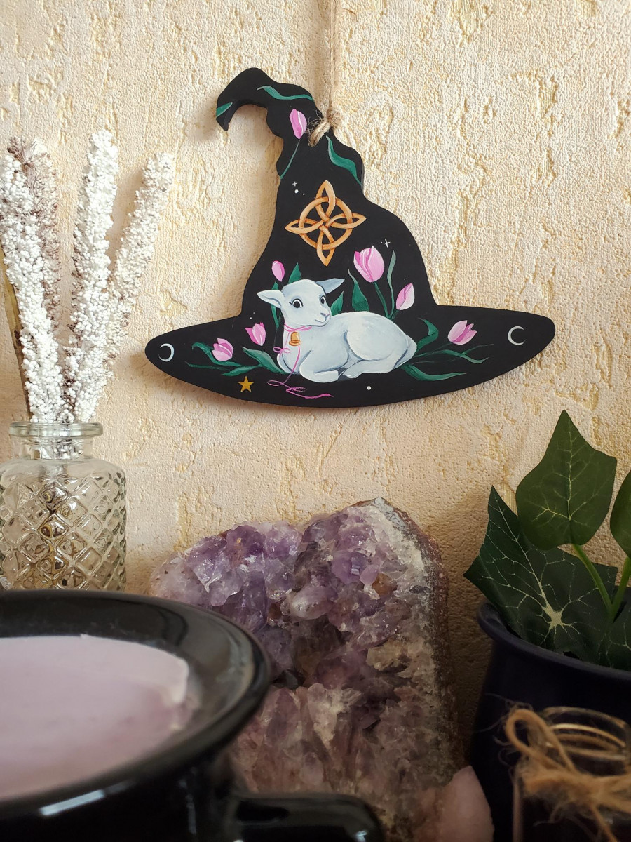 Peinture Noeud de sorcière agneau et tulipe. – Image 5