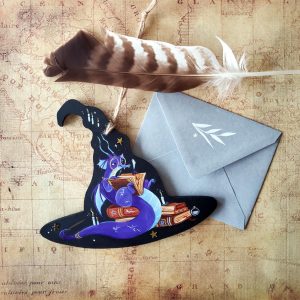 Peinture chapeau de sorcière : le dragon érudit